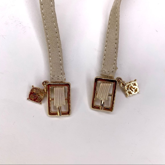 Nanette Lepore Ankle Strap Sandal ‘Beauty’ Heel Crochet Detail Faux Suede Tan 8 - Picture 14 of 14